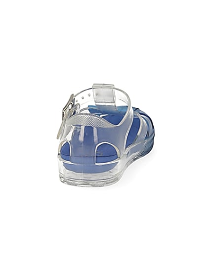 360 degree animation of product Mini boys blue Prolific jelly sandals frame-10
