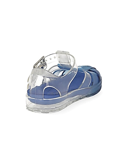 360 degree animation of product Mini boys blue Prolific jelly sandals frame-11