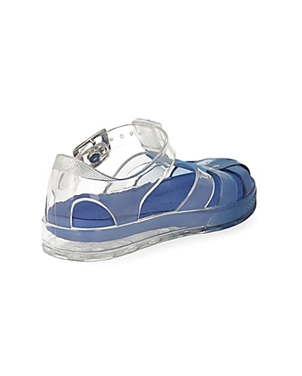 360 degree animation of product Mini boys blue Prolific jelly sandals frame-12