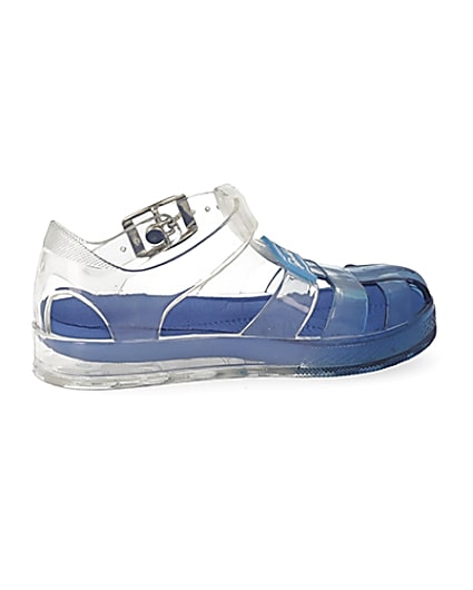 360 degree animation of product Mini boys blue Prolific jelly sandals frame-14