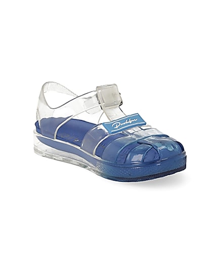 360 degree animation of product Mini boys blue Prolific jelly sandals frame-18