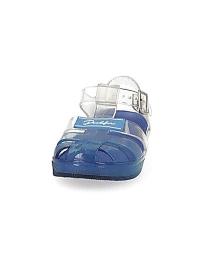 360 degree animation of product Mini boys blue Prolific jelly sandals frame-22
