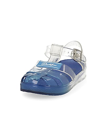360 degree animation of product Mini boys blue Prolific jelly sandals frame-23