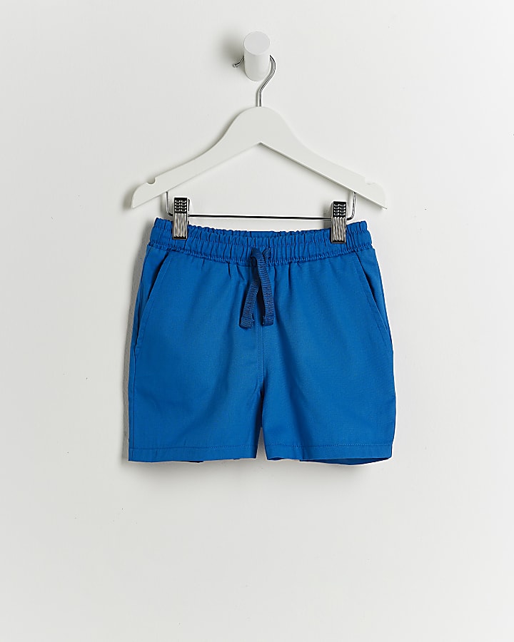 Mini Boys Blue Pull On Shorts