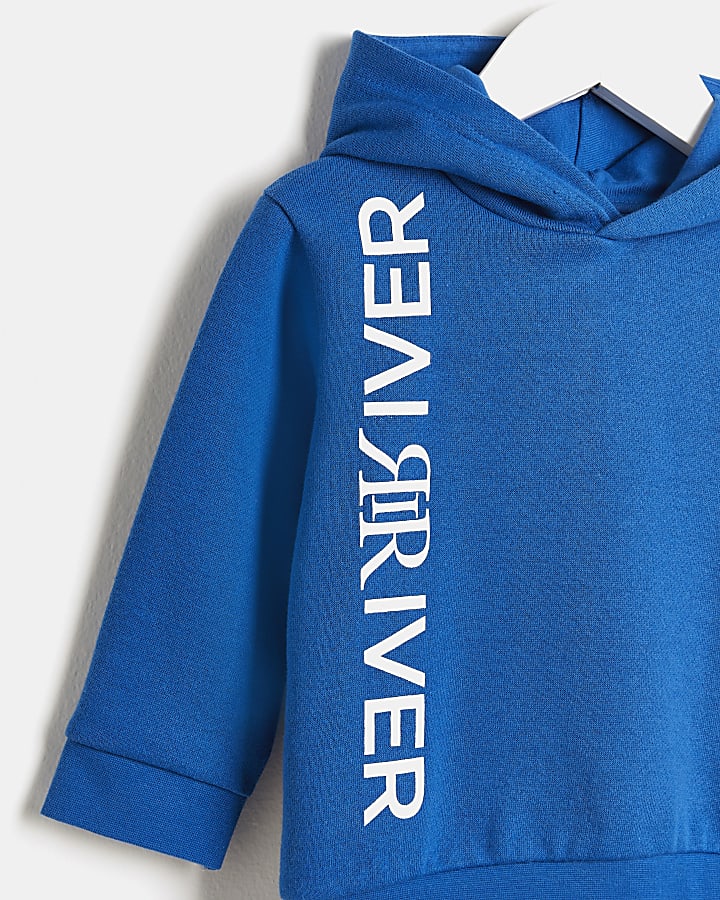 Mini boys blue River hoodie