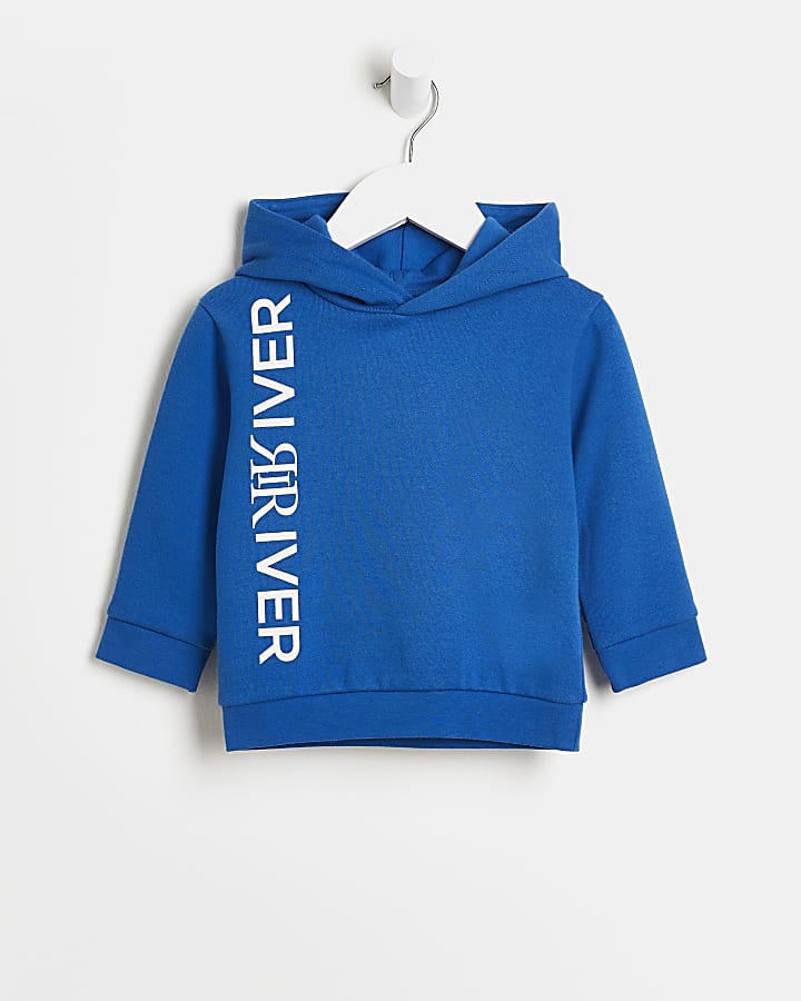 Mini boys blue River hoodie