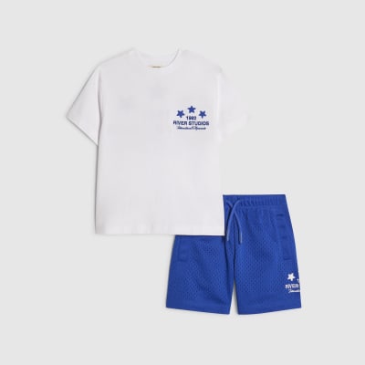 Mini Boys Blue River T-Shirt & Short Set