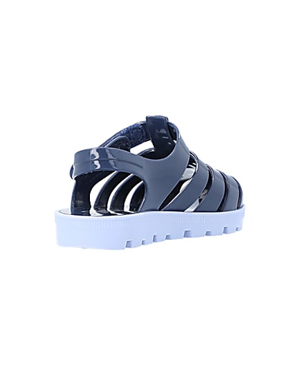 360 degree animation of product Mini Boys Blue Rubber Jelly Sandals frame-11