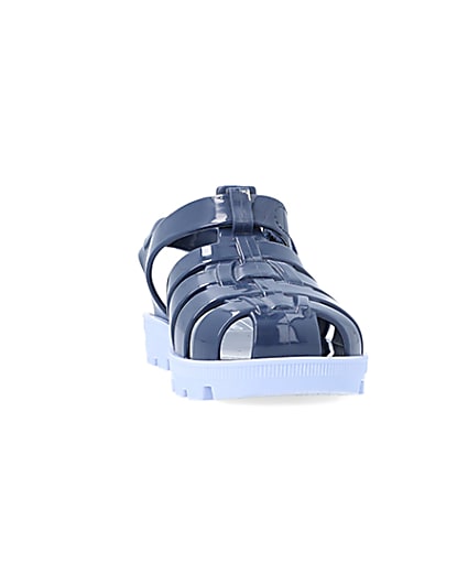 360 degree animation of product Mini Boys Blue Rubber Jelly Sandals frame-20