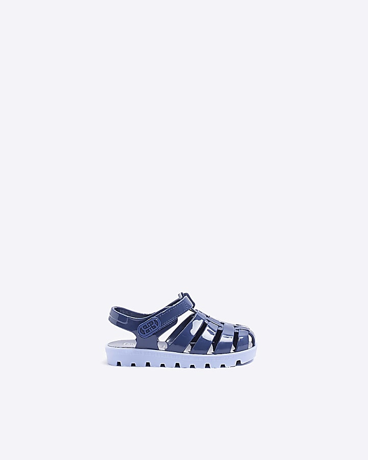 Mini Boys Blue Rubber Jelly Sandals