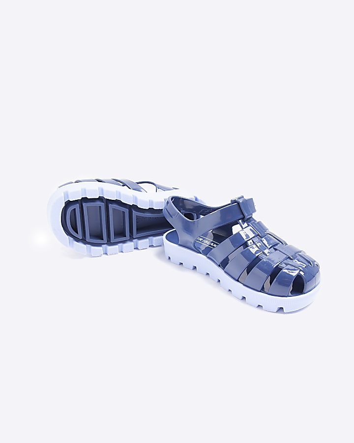 Mini Boys Blue Rubber Jelly Sandals