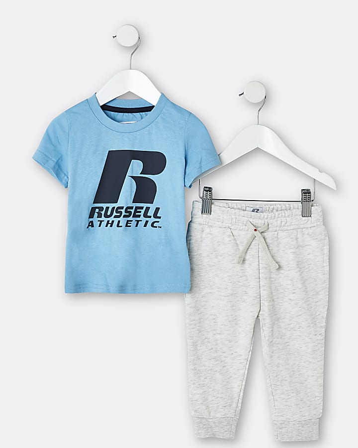 Mini boys blue Russell Athletic jogger set