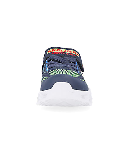 360 degree animation of product Mini Boys Blue Skechers Printed Trainers frame-21