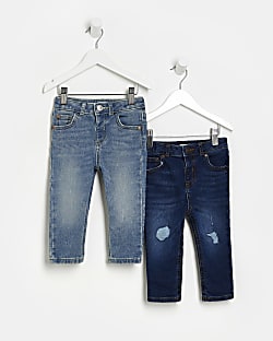 Mini boys Blue skinny jeans 2 pack