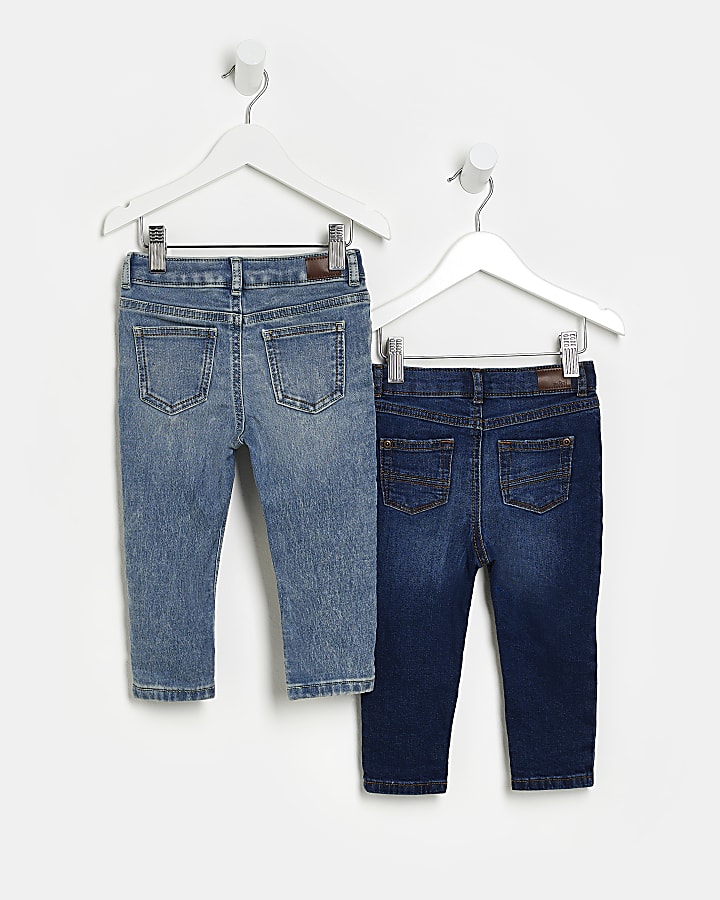 Mini boys Blue skinny jeans 2 pack