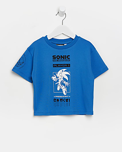 Mini Boys Blue Sonic Graphic T-shirt