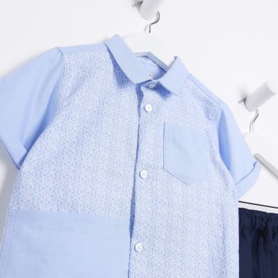 Mini Boys Boys Stripe Shirt and Shorts Set