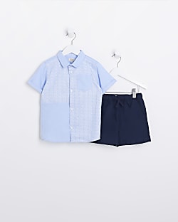 Mini Boys Boys Stripe Shirt and Shorts Set