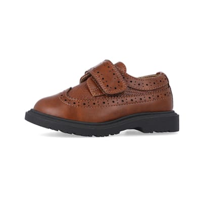 360 degree animation of product Mini boys brown brogue shoes frame-2