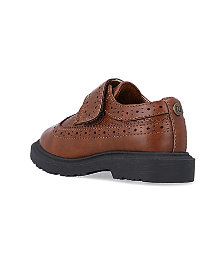 360 degree animation of product Mini boys brown brogue shoes frame-6
