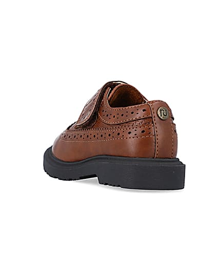 360 degree animation of product Mini boys brown brogue shoes frame-7