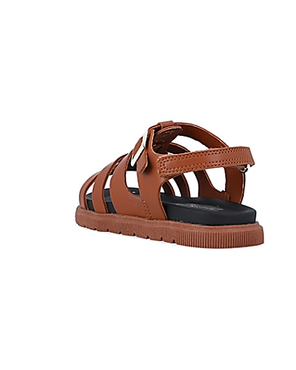 360 degree animation of product Mini boys brown caged sandals frame-7