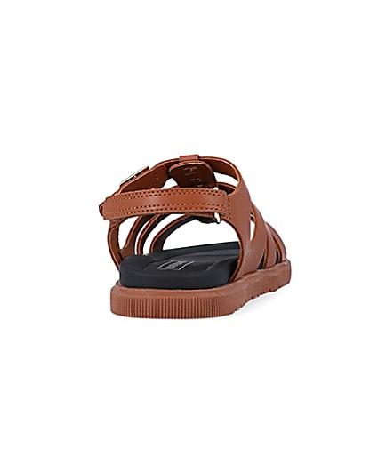 360 degree animation of product Mini boys brown caged sandals frame-10
