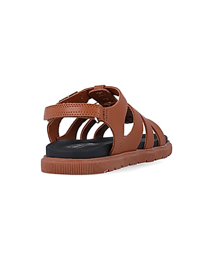 360 degree animation of product Mini boys brown caged sandals frame-11