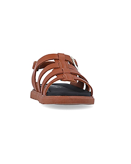 360 degree animation of product Mini boys brown caged sandals frame-20