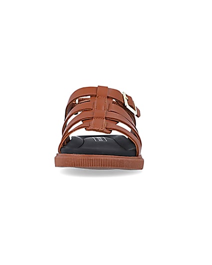360 degree animation of product Mini boys brown caged sandals frame-21