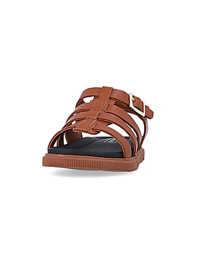 360 degree animation of product Mini boys brown caged sandals frame-22