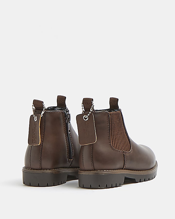 Mini boys brown chelsea boots
