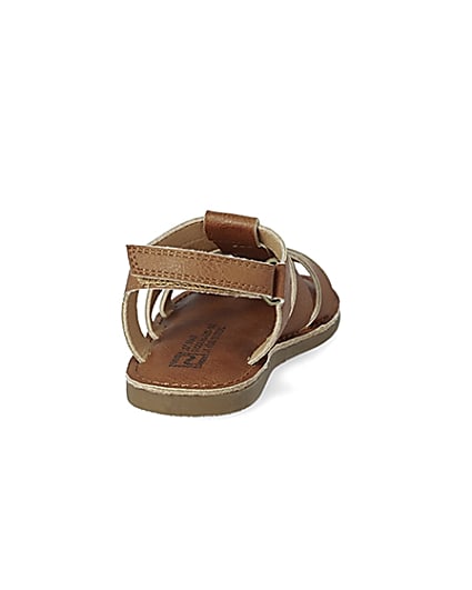 360 degree animation of product Mini boys brown strappy sandals frame-13
