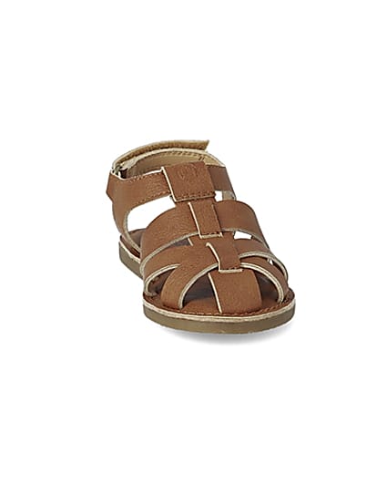 360 degree animation of product Mini boys brown strappy sandals frame-23