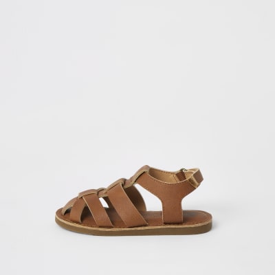 Mini boys brown strappy sandals River Island