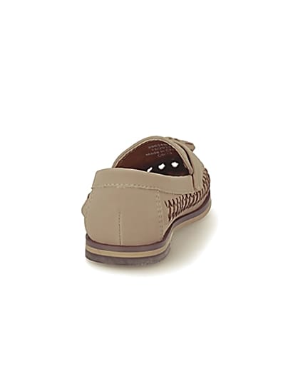 360 degree animation of product Mini boys brown woven tassel loafers frame-10