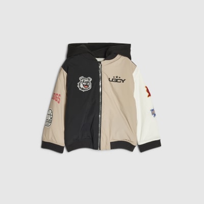 Mini Boys Colour Block Varsity Bomber Jacket