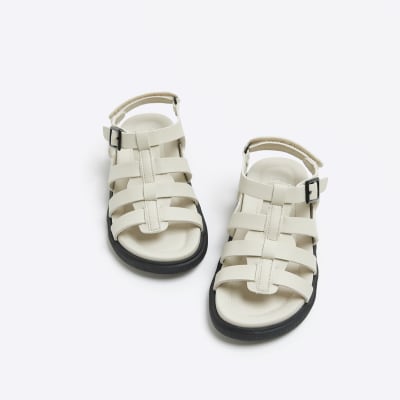 Mini boys cream fisherman espadrille sandals