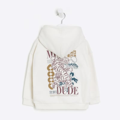 River island cream online hoodie