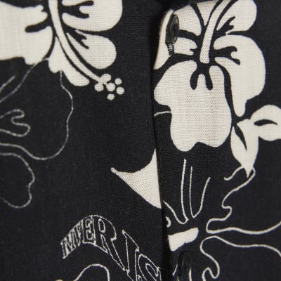 Mini boys floral collared shirt