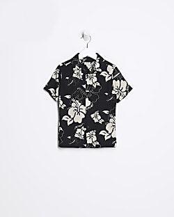 Mini boys floral collared shirt