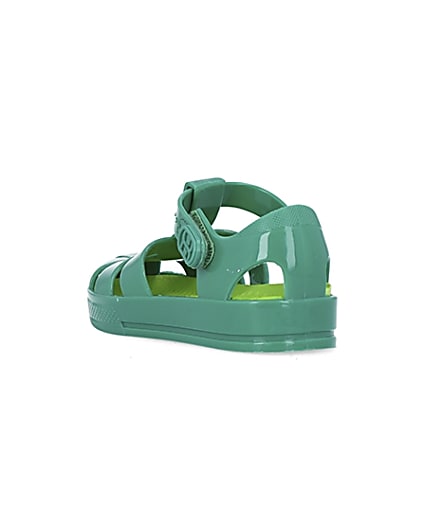 360 degree animation of product Mini boys green caged jelly shoes frame-7