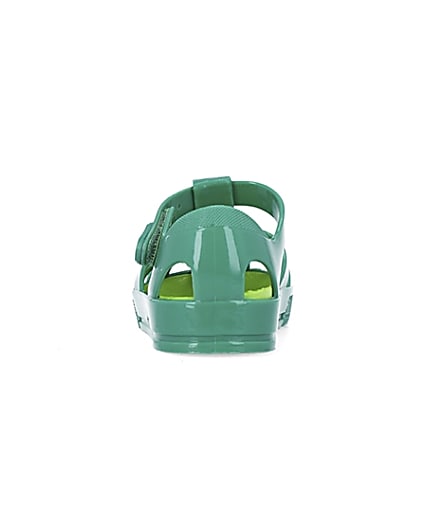 360 degree animation of product Mini boys green caged jelly shoes frame-9