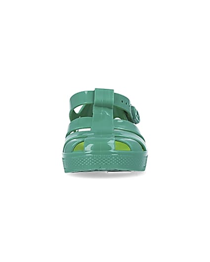 360 degree animation of product Mini boys green caged jelly shoes frame-21