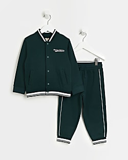 Mini Boys Green Maison Riviera Varsity Outfit