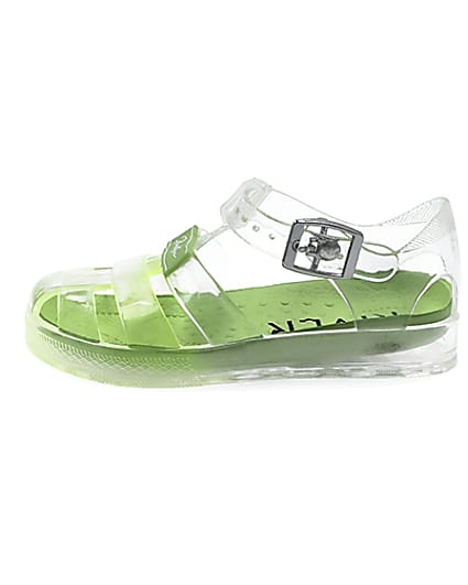 360 degree animation of product Mini boys green Prolific jelly sandals frame-1