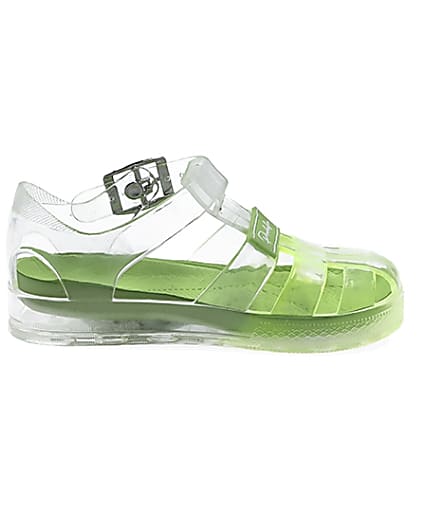360 degree animation of product Mini boys green Prolific jelly sandals frame-13