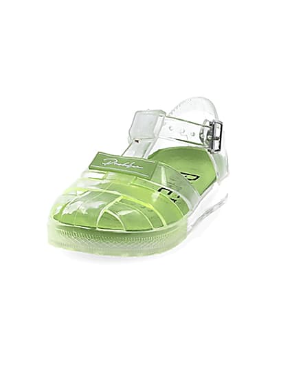 360 degree animation of product Mini boys green Prolific jelly sandals frame-21
