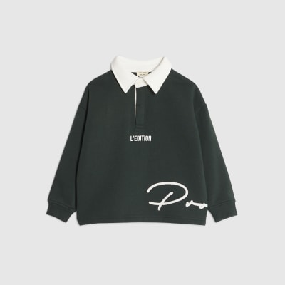 Mini Boys Green Prolific Rugby Sweatshirt
