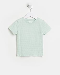Mini boys green RI monogram t-shirt
